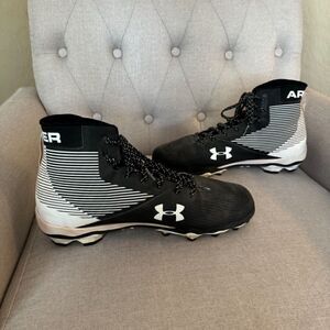 Under Armour UA Hammer D Football Cleats Black/White Size 12.5